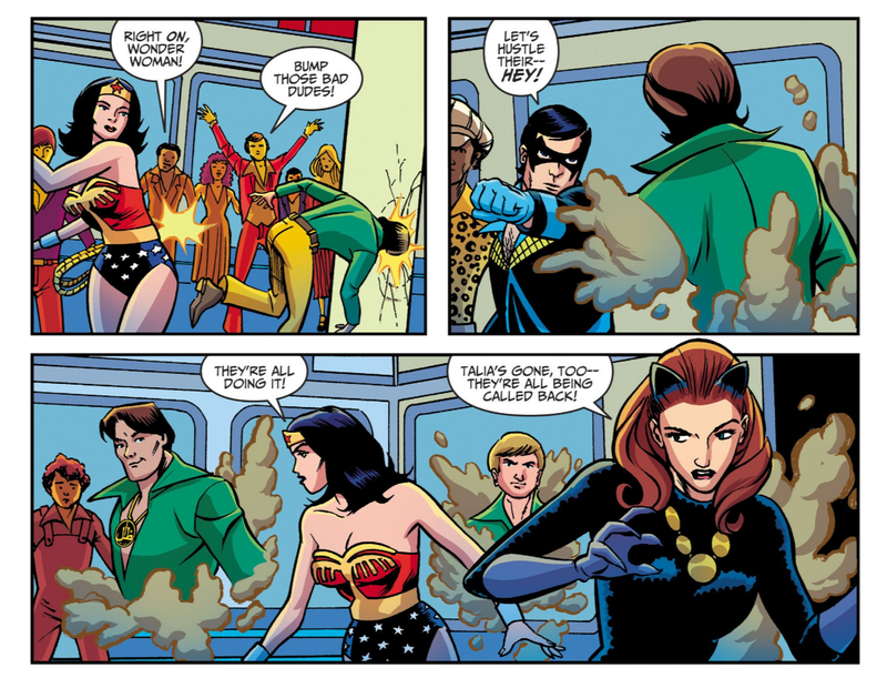 Illustration for article titled Don't Let Disco Nightwing Fool You, the New Batman '66/Wonder Woman '77 Comic Gets Surprisingly Dark